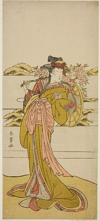 The Actor Segawa Kikunojo III as Onatsu in the Play Kabuki no Hana Bandai Soga, Performed at the Ichimura Theater in the Third Month, 1781 by Katsukawa Shunjо̄