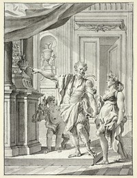 A Man Leading a Woman into a Gallery of Antiquities and Decorative Arts by Giacomo Cestaro