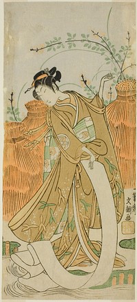 The Actor Yamashita Kinsaku II in cloth-bleaching (Nuno sarashi) dance by Ippitsusai Buncho