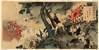 Long Live the Great Japanese Empire! A Great Victory for Our Troops in the Assault on Songhwan (Dai Nihon teikoku banbanzai, Seikan shugeki waga gun taisho no zu) by Mizuno Toshikata