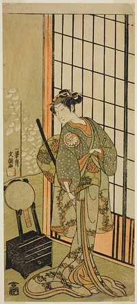 The Actor Segawa Kikunojo II as Princess Hitomaru (Hitormaru Hime) (?) in te Play Soga Moyo Aigo no Wakamatsu (?), Performed at the Nakamura Theater (?) in the First Month, 1769 (?) by Ippitsusai Buncho