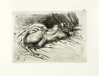 Reclining Nude, Back View by Eugène Delacroix