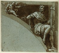 Design for a Spandrel: A Roman Martyr and Two Putti–Saint Jude the Apostle by Livio Agresti