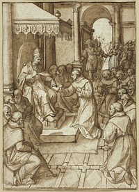 Approval of the Rules of the Franciscan Order by Pope Innocent III in 1209 by Livio Agresti