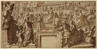 Saint Charles Borromeo Entering the Town of Pavia: Design for a Wall Decoration by Cesare Nebbia