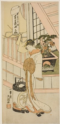 The Courtesan Handayu of the Nakaomiya House of Pleasure, from the series "Fuji-bumi (Folded Love-letters)" by Ippitsusai Buncho