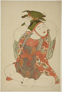 Boy as Jurojin, from an untitled series of children as the Seven Gods of Good Fortune by Kitao Shigemasa