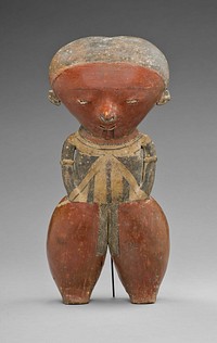 Polychrome Standing Figure with Exaggerated Head and Hips by Chinesco