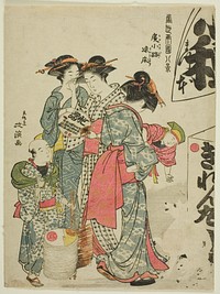 Enjoying the Evening Cool in Hirokoji (Hirokoji no ryosho), from the series "Eight Contemporary Views of Ryogoku (Tosei Ryogoku hakkei)" by Kitao Masanobu