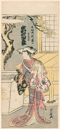 Nakamura Tomijuro I as a Female Fox in the Scene from the Play, Chigo Torii Tobiiri Gitsune (Nakamura Tomijuro no Hyuga no kuni Ubagatake no megitsune) by Torii Kiyonaga