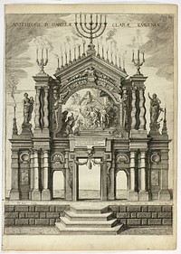 Stage in Memory of Isabella Clara Eugenia, plate 24 from Casperius Gevartius, Pompa Introitus Honori Serenissimi Principis Ferdinandi (Triumphal Entry of the Most Serene and Honorable Cardinal-Infante Ferdinand) by Theodoor van Thulden