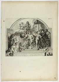 Philip IV Appointing Prince Ferdinand Governor of the Netherlands, plate 25 from Casperius Gevartius, Pompa Introitus Honori Serenissimi Principis Ferdinandi (Triumphal Entry of the Most Serene and Honorable Cardinal-Infante Ferdinand) by Theodoor van Thulden