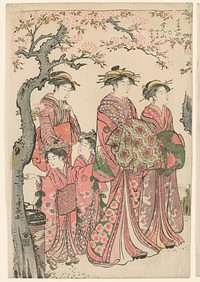 The Courtesans Senzan, Yasono, and Yasoji of the Chojiya by Torii Kiyonaga