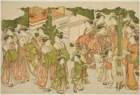 The First Garments of the New Year (Kiso hajime), from the illustrated book "Colors of the Triple Dawn (Saishiki mitsu no asa)" by Torii Kiyonaga (Publisher)