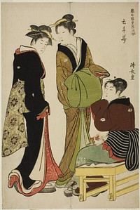 Flowers of the Doteshita District (Dotebana), from the series "A Collection of Contemporary Beauties of the Pleasure Quarters (Tosei yuri bijin awase)" by Torii Kiyonaga