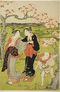 Cherry Blossom Viewing at Asuka Hill by Torii Kiyonaga