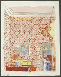 Interior with Pink Wallpaper I, plate five from Landscapes and Interiors by Édouard Jean Vuillard