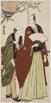 The Actor Ichikawa Danjuro V and his attendant, from an untitled series of prints showing Actors in private life by Torii Kiyonaga