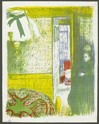 Interior with Hanging Lamp, plate four from Landscapes and Interiors by Édouard Jean Vuillard