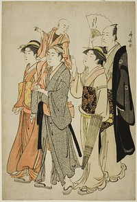 The Actor Ichikawa Danjuro V and his family, from an untitled series of four prints showing Actors in private life by Torii Kiyonaga