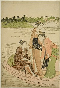 Ferry on the Rokugo River by Torii Kiyonaga