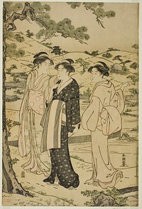 Women Visiting an Inari Shrine by Katsukawa Shunchô