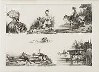 Sheet of Sketches, No. 3 by Alexandre Gabriel Decamps