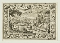 The Fall of Icarus, from Landscapes with Old and New Testament Scenes and Hunting Scenes by Adriaen Collaert, II