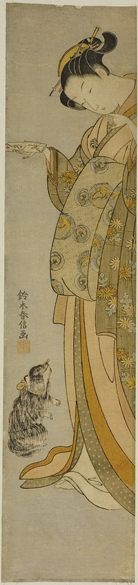 Courtesan with her Pet by Suzuki Harunobu