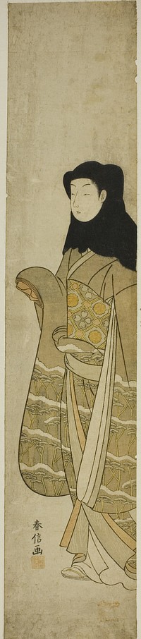 Woman Wearing Black Hood by Suzuki Harunobu