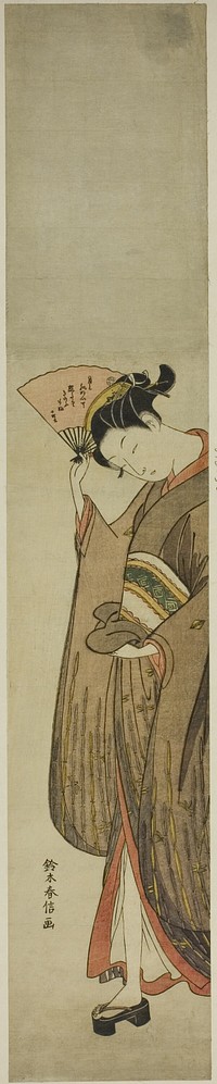 Young Woman Holding a Fan by Suzuki Harunobu
