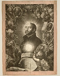 Thesis-Sheet showing Saint Ignatius of Loyola by Christoph Elias Heiss