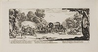 Attack on the Coach, plate eight from The Miseries of War by Jacques Callot