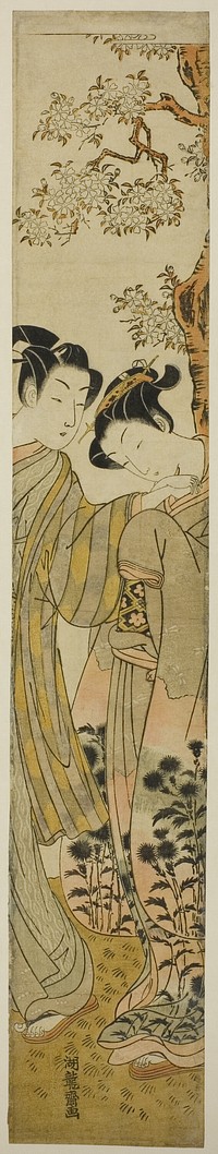 Lovers Under a Cherry Tree by Isoda Koryusai