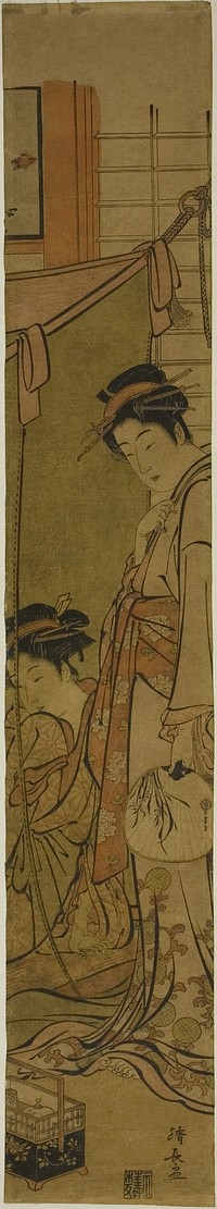 Courtesans Conversing through a Mosquito Net by Torii Kiyonaga