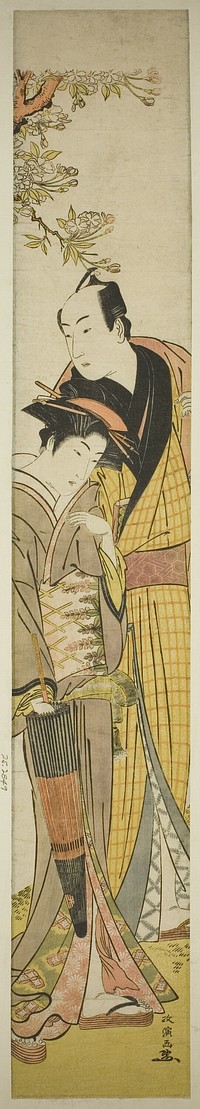 Young Couple under Cherry Tree by Kitao Masanobu