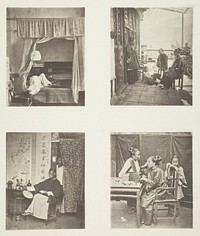 A Whiff of the Opium Pipe at Home; After Dinner; Reading for Honours; The Toilet by John Thomson