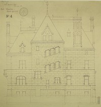 William Borden Residence, Chicago, Illinois, West Elevation by Richard Morris Hunt (Architect)