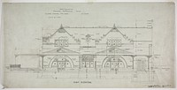 Oakland Avenue Railroad Station, Chicago, Illinois, East Elevation by Adler & Sullivan, Architects (Architect)