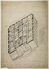 Ontario Apartment Building, Chicago, Illinois, Isometric by Treat & Foltz (Architect)