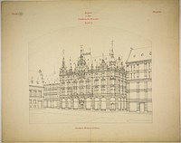 Rathskeller Neubau, Halle (Saale), Saxony-Anhalt, Germany, Perspective (unfinished) by Peter Joseph Weber (Architect)