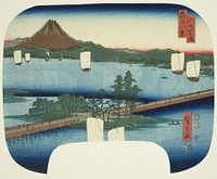 Long Bridge at Seta (Seta no nagahashi), from the series "Eight Views of Omi (Omi hakkei)" by Utagawa Hiroshige