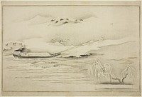 Towing a Barge in the Snow, from the album The Silver World by Kitagawa Utamaro