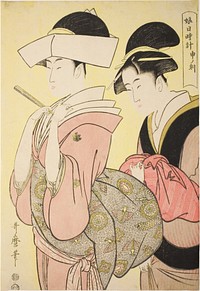 Hour of the Monkey [4pm] (Saru no koku), from the series "Sundial of Young Women (Musume hi-dokei)" by Kitagawa Utamaro