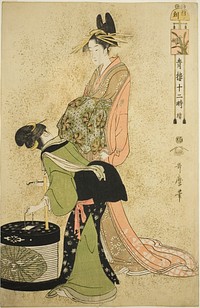 Hour of the Cock (Tori no koku), from the series "Twelve Hours in Yoshiwara (Seiro juni toki tsuzuki)" by Kitagawa Utamaro