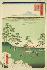 View to the North from Asuka Hill (Asukayama kita no chobo), from the series "One Hundred Famous Views of Edo (Meisho Edo hyakkei)" by Utagawa Hiroshige