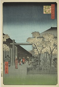 Yoshiwara Licensed Quarters at Dawn (Kakuchu shinonome), from the series "One Hundred Famous Views of Edo (Meisho Edo hyakkei)" by Utagawa Hiroshige