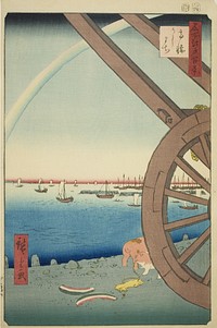 Ushimachi at Takanawa (Takanawa Ushimachi), from the series "One Hundred Famous Views of Edo (Meisho Edo hyakkei)" by Utagawa Hiroshige