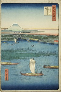 The Parting Depth of the Three-pronged River (Mitsumata Wakarenofuchi), from the series "One Hundred Famous Views of Edo (Meisho Edo hyakkei)" by Utagawa Hiroshige