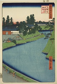 Benkei Moat from Soto-Sakurada to Kojimachi (Soto Sakurada Benkeibori Kojimachi), from the series "One Hundred Famous Views of Edo (Meisho Edo hyakkei)" by Utagawa Hiroshige